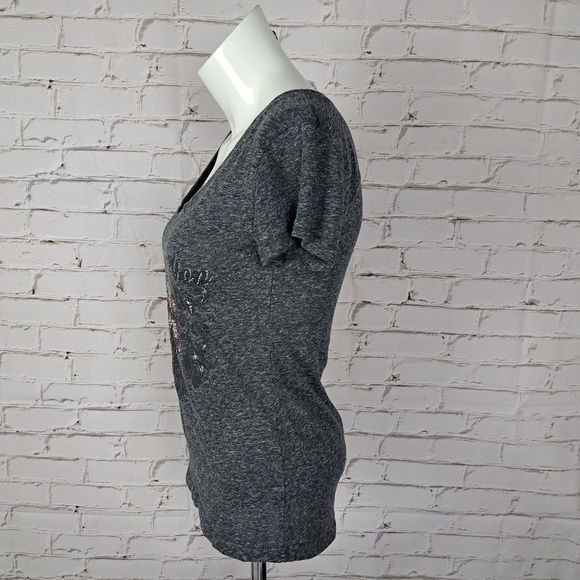 HARLEY Davidson Gray Embellished Tee - Picture 4 of 8